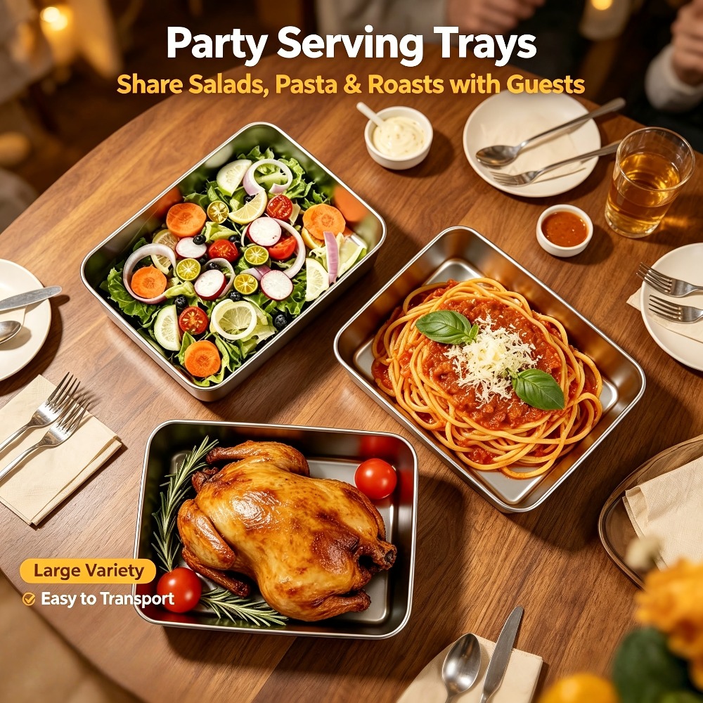 Meal Prep Chef - 6pcs Stainless Steel Food Storage Tray