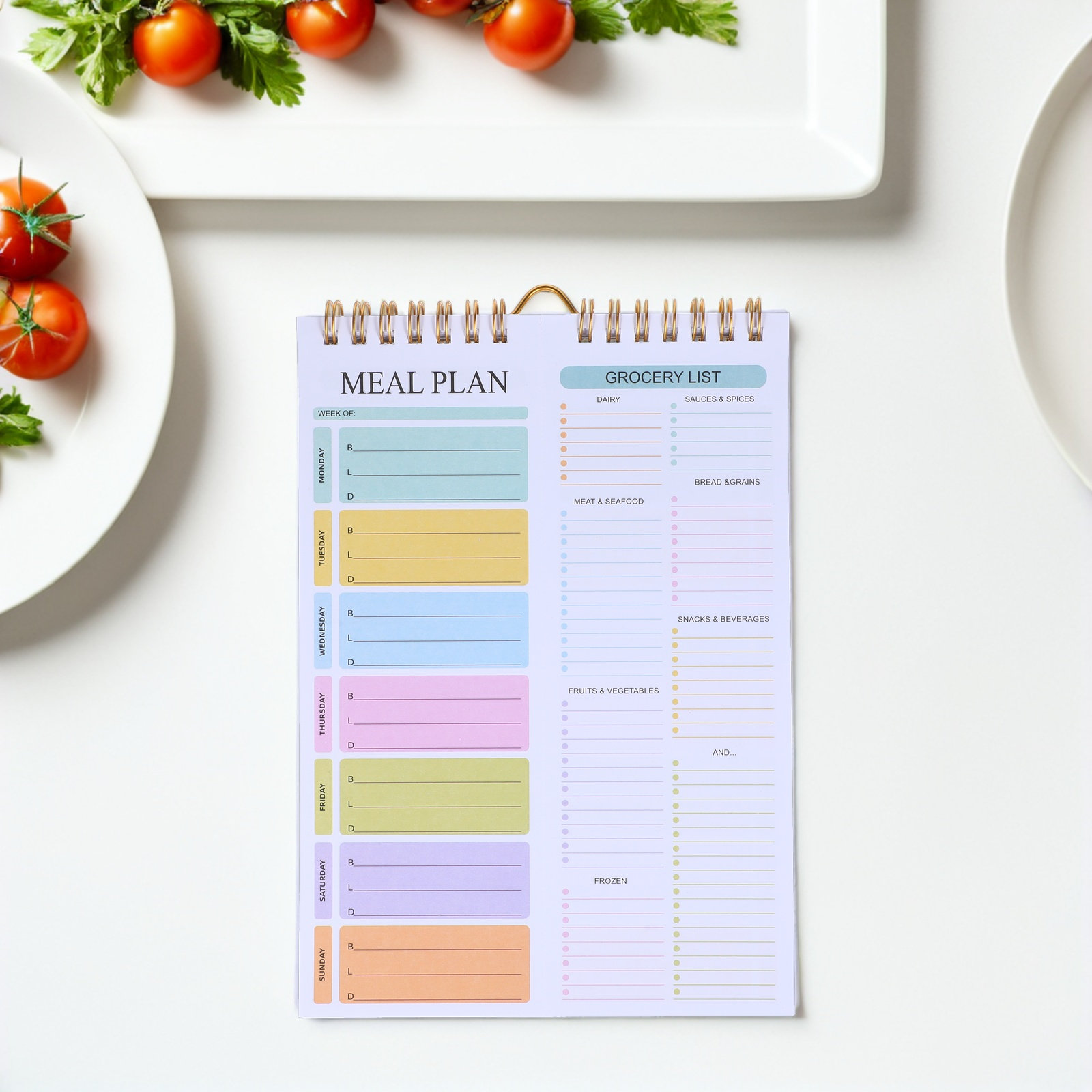 Meal Prep Grocery List - 52Sheets Weekly Meal Planner Notebook Spiral