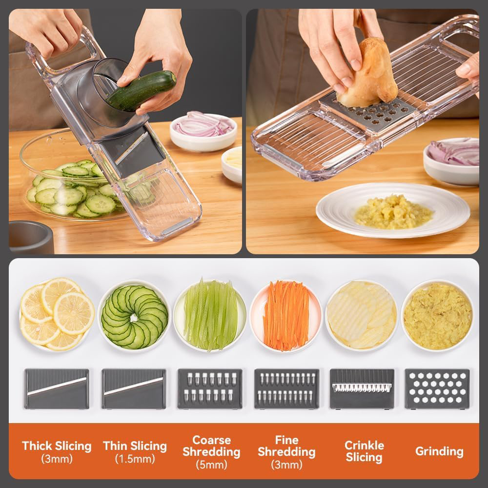 LMETJMA 6 in 1 Multifunctional - đánh giá và giá Mandoline Slicer Guard