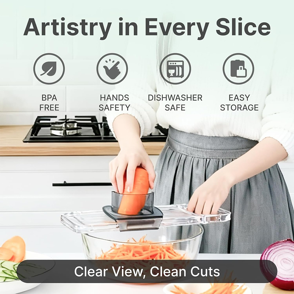 LMETJMA 6 in 1 Multifunctional - đánh giá và giá Mandoline Slicer Guard